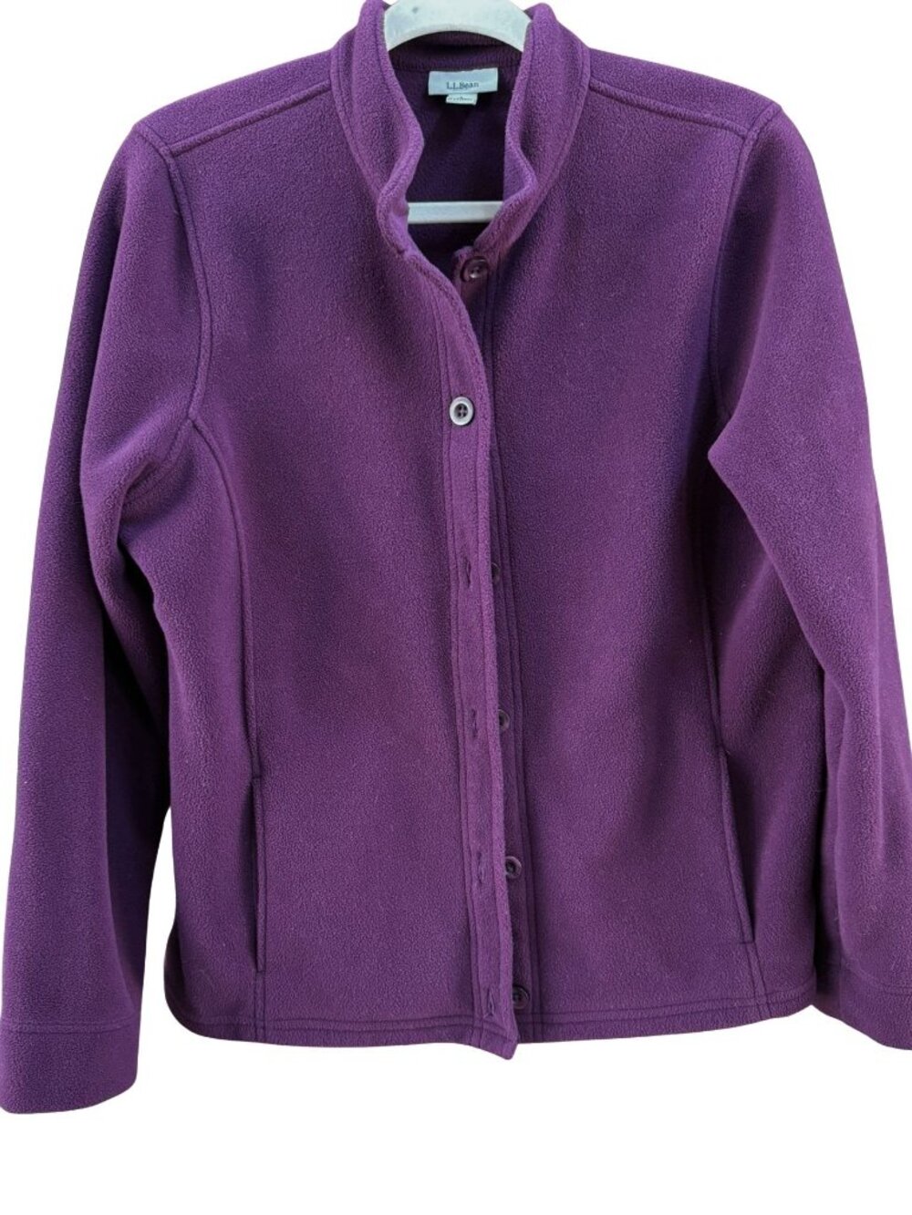 L.L.Bean Purple Button Front Fleece Jacket Women’s Large